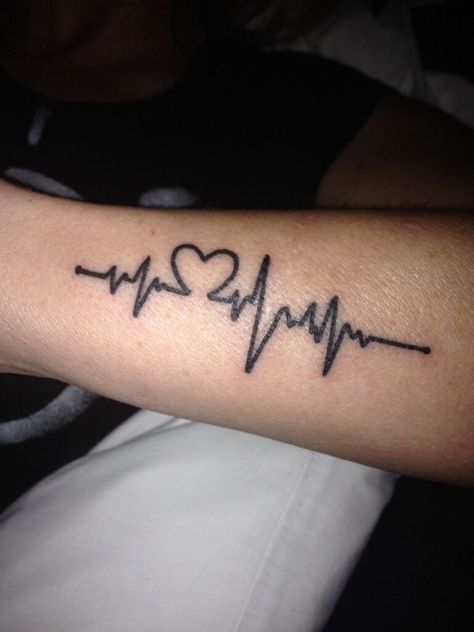 Surgeon Tattoo, Heart Surgery Tattoo, Tatuaje Ekg, Pulse Tattoo, Heartbeat Tattoo Design, Cardiac Surgeon, Tato Dada, Tato Jari, Heartbeat Tattoo