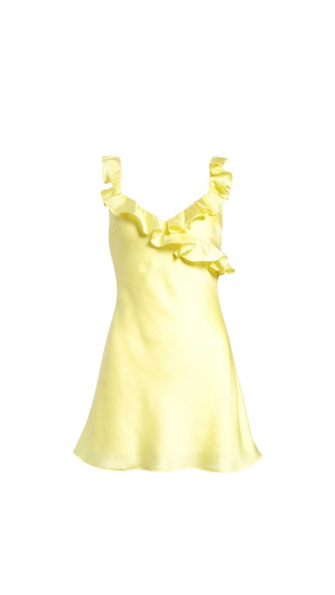 Yellow Satin Dress, Cute Formal Dresses, Recruitment Outfits, Caught Cheating, School Dance Dresses, Cute Homecoming Dresses, Yellow Mini Dress, Cute Preppy Outfits, Grad Dresses