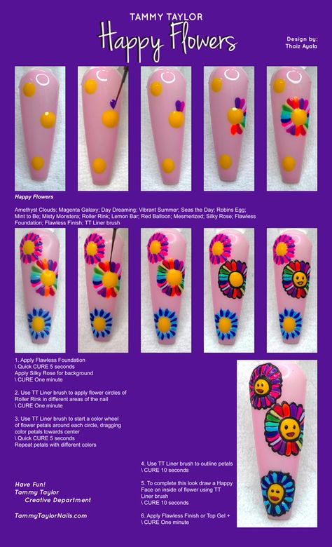 Tammy Taylor Nails Blog Diy Nail Designs Step By Step, Nail Painting Tips, Nails Tiktok, Taylor Nails, Flowers Step By Step, Skull Nail Art, Nail Tech School, Tammy Taylor Nails, Nail Practice