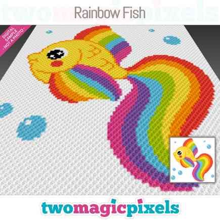 "Rainbow Fish" is a digital graph (available in PDF format only) that can be used to crochet a blanket using various techniques, such as C2C, Mini C2C, SC, HDC, DC, TSS or Bobble Stitch.   Alternatively, you can use this product for cross stitch, knitting, hama beads, plastic canvas, diamond painting and other crafts. Magic Pixels, Two Magic Pixels, Cross Stitch Graph, Fish Crochet, Crochet A Blanket, Sc Crochet, C2c Graph, Cross Stitch Knitting, Cross Stitch Plastic Canvas