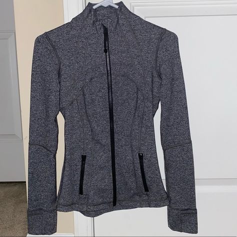 Lululemon Size 2 Define Jacket *Luon Material* Heathered Black Define Jacket Luon, Lululemon Vest, Technical Jacket, Lululemon Define, Feel Empowered, Define Jacket, Lululemon Define Jacket, Lululemon Jacket, Active Jacket