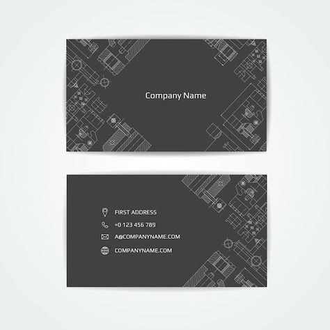 Engineering business card. | Premium Vector #Freepik #vector #technical-drawing #construction-drawing #architecture-project #construction-plan Architect Visiting Card Design Business, Industrial Business Card, Architecture Card Design, Business Card Architecture, Engineering Business Card Design, Architecture Visiting Card, Architect Visiting Card, Architect Business Card Design, Architecture Business Card Design