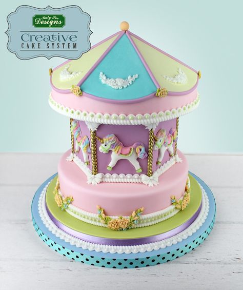 Rose Medley Silicone Mould | Katy Sue Designs Carousel Horse Birthday Cake, Carousel Cake Ideas, Marie Antoinette Cake Design, Katy Sue Designs Moulds, Candy Bar Comunion, Alice In Wonderland Fondant Figures, Carousel Birthday Parties, Carnival Cakes, Carousel Cake