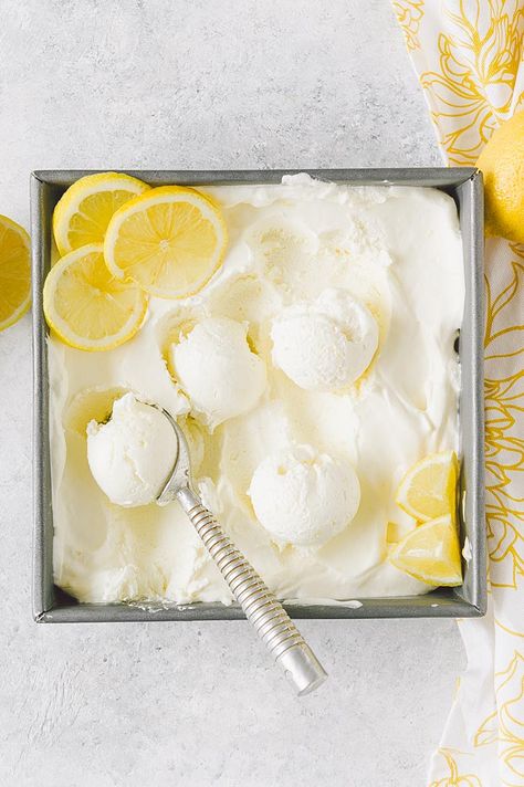 No Churn Lemon Ice Cream, Types Of Ice Cream, Lemon Ice Cream, Lemon Ice, No Churn Ice Cream, Yellow Foods, Ice Cream Maker, Homemade Ice, Homemade Ice Cream