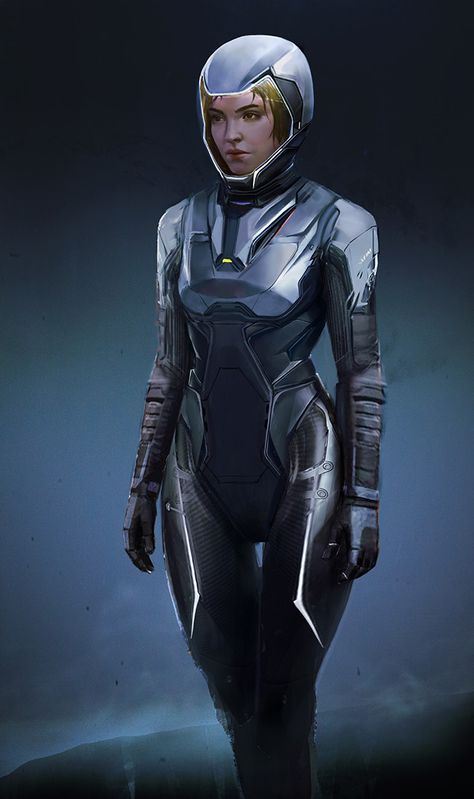 ch_9, Oleg_ Ovigon on ArtStation at https://www.artstation.com/artwork/nlWzX Futuristic Suit, Space Armor, Sci Fi Armor, Sci Fi Clothing, Sci Fi Wallpaper, Sci Fi Girl, Futuristic Armour, Mech Suit, Female Armor