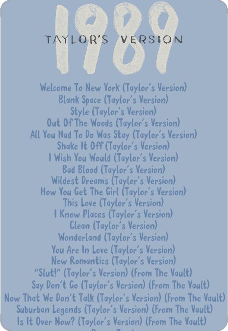 Taylor Swift Songs List, 1989 Quotes, 1989 Taylor Swift Album, All Taylor Swift Songs, Blank Space Taylor, Mother Song, 1989 Tv, Taylor Swift Party, Taylor Swift Birthday