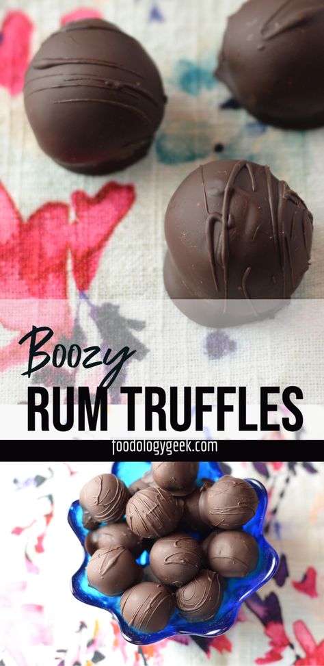 Boozy Truffles, Alcohol Desserts, Homemade Rum, Dark Chocolate Almond Bark, Boozy Baking, Rum Truffles, Truffle Recipe Easy, Homemade Chocolates, Truffles Chocolate