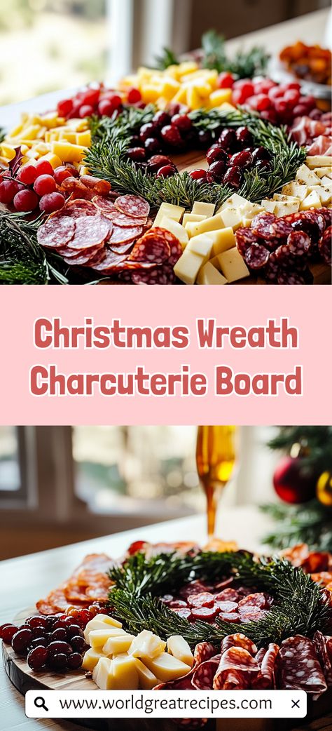 Create a delightful DIY Christmas Wreath Charcuterie Board that will impress your friends and family. With simple steps and delicious ingredients, this festive board is not only a treat for the taste buds but also a beautiful decoration for your holiday table. Wreath Shaped Charcuterie, Simple Holiday Charcuterie Board, Christmas Food Wreaths Appetizer Recipes, Charcuterie Board Christmas Wreath, Christmas Wreath Charcuterie Board Ideas, Appetizer Wreath Christmas, Appetizer Board Ideas Simple, Christmas Charcuterie Wreath Board, Christmas Butter Boards