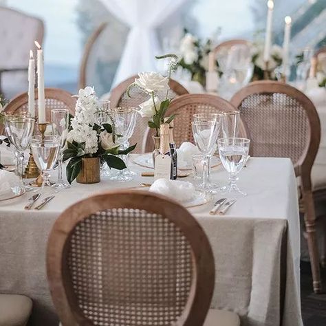 Chateau Louis Chair French Chateu, Linen Tablecloth Wedding, Louis Style Chair, Welcome To Our Family, Louis Chairs, Head Tables, Rustic Chair, Chateau Wedding, Chiavari Chairs