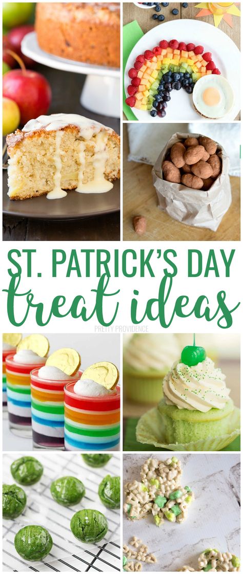 You will love these St. Patrick's Day treat ideas. Lots of green food, rainbow treat ideas, and traditional St. Patrick's Day desserts to try here!  #stpatricksday #stpattys #stpatricksdaytreats #stpatricksdaydesserts #greenfood #greensnacks #dessert #treats #rainbow #jello #easyrecipe #easyrecipes #easyfoodrecipe  via @pinterest.com/prettyprovidnce St Patrick's Day Treats, Food Rainbow, St Patrick Day Snacks, Lucky Charms Treats, Green Snacks, Rainbow Treats, St Patrick Day Treats, St Patricks Day Food, Green Food