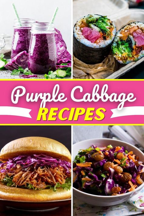 Purple Sauerkraut Recipe, Purple Cabbage Salad Recipe, Purple Cabbage Recipe, Classy Recipes, Purple Cabbage Recipes, Purple Cabbage Slaw, Sour Cabbage, Cabbage Juice, Vinegar Salad Dressing