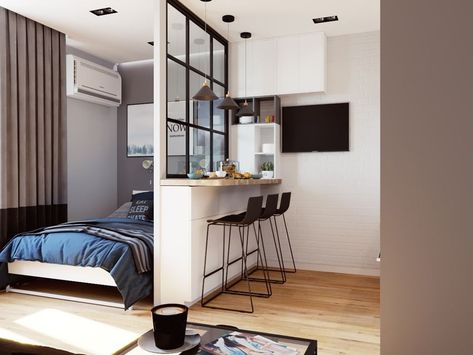 Studio Type Apartment Ideas, Apartment Ideas Small Spaces, Studio Type Condo Ideas Small Spaces, Small Flat Ideas, Studio Type Condo, Studio Type Apartment, Small Apartment Room, Ideas For Small Apartments, Studio Apartment Living