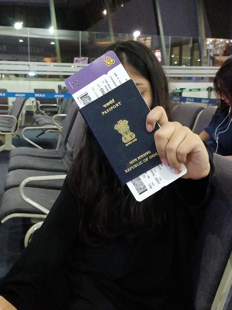 Airport look   Passport  @thaiairways Uk Airport Snapchat, Passport And Ticket Picture, Airport Passport Pictures, Indian Passport With Tickets, Indian Passport Aesthetic, Indian Passport Picture, Passport Snap, Indian Airport, Chemistry Practical