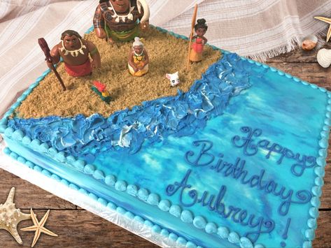 Moana Sheet Cake, Moana Themed Cake, Moana Cake Design, Cake Diy Easy, Moana Birthday Cake, Maui Moana, Cake Design Ideas, Moana Cake, Cake Diy