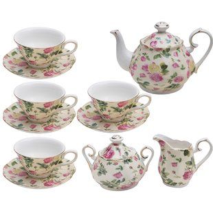 The Holiday Aisle Santa's Village Ceramic Teapot | Wayfair Pink Tea Set, Glass Tea Set, Stoneware Teapot, Cottage Rose, Bone China Tea Set, China Rose, Pink Rose Bouquet, Porcelain Tea Set, Beautiful Tea