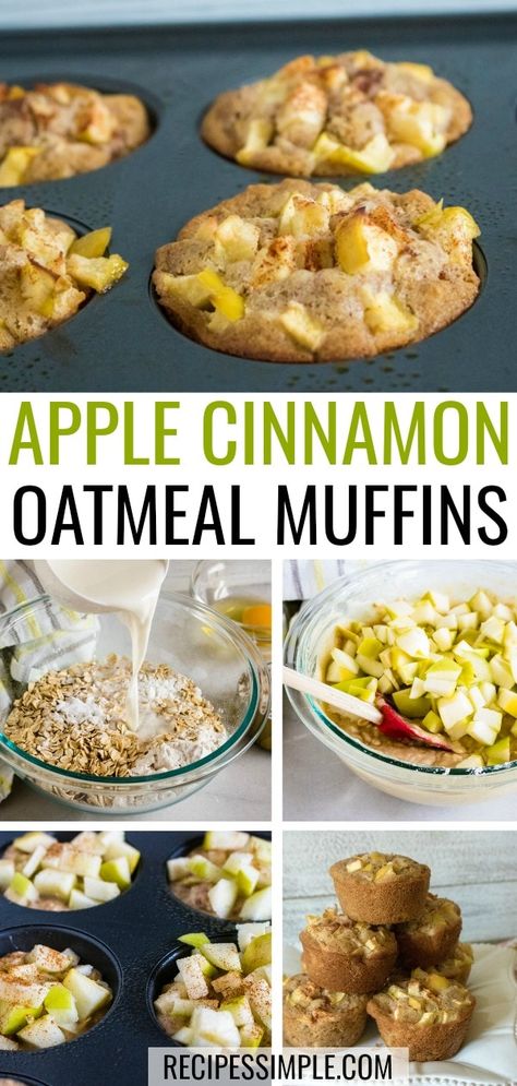 Breakfast Oatmeal Muffins, Apple Cinnamon Oatmeal Muffins, Cinnamon Oatmeal Muffins, Oatmeal Muffin Recipes, Apple Cinnamon Oatmeal, Breakfast Oatmeal, Apple Cinnamon Muffins, Cinnamon Oatmeal, Healthy Food Facts