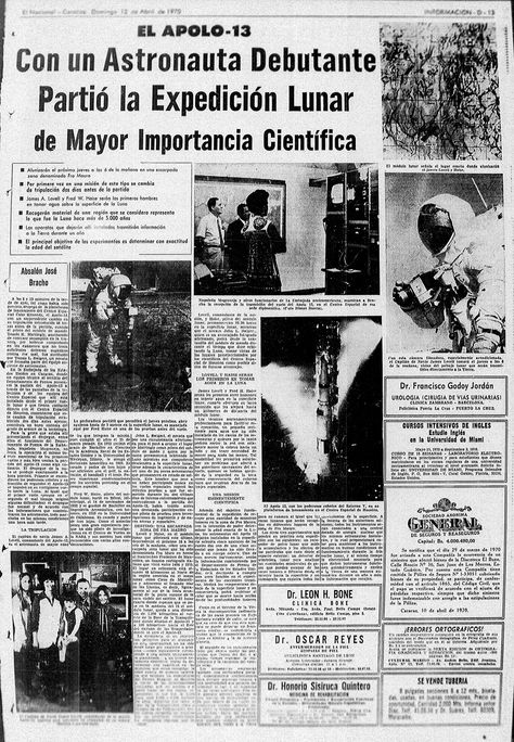 Con un astronauta debutante partió la expedición lunar de mayor importancia científica: El Apolo 13. Publicado el 12 de abril de 1970. Sherman Tank, History, Quick Saves