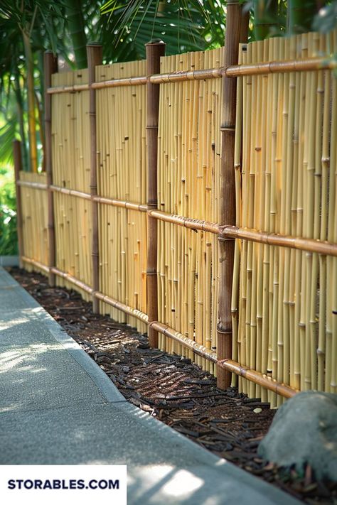 Looking to update your backyard? Discover 15 bamboo fence ideas perfect for your 2024 makeover. Which design do you love most? 🌳 Explore more at storables.com! #BackyardMakeover #OutdoorDecor #BambooFence #GardenDesign #HomeImprovement Bamboo Fence Ideas, Bamboo Garden Fences, Playa Ideas, Bamboo Outdoor, Garden Privacy Screen, Fence Designs, Garden Privacy, Modern Barn House, Bamboo Garden