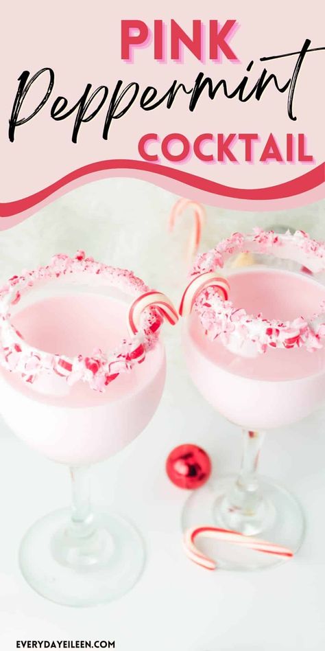 Pink Peppermint Cocktail is the perfect cocktail for Christmas and holiday festivities. Made with vodka, peppermint schnapps, and half and half are combined together for a great Holiday drink. Christmas Drinks With Peppermint Vodka, Pepermint Vodka Cocktails, Mint Christmas Cocktail, Pink Holiday Drinks, Peppermint Cocktails Christmas Drinks, Peppermint Smirnoff Drinks, Pink Christmas Drink, Pink Christmas Cocktail, Peppermint Twist Smirnoff Drinks