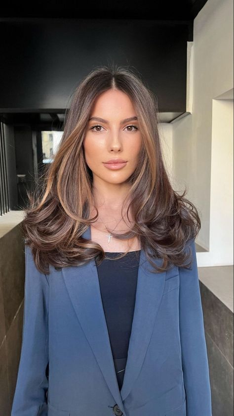 Brown Hair Looks, Brown Hair Inspo, Hair Tint, Brunette Hair With Highlights, Hairstyles For Layered Hair, Brown Hair Balayage, Long Brown Hair, Haircuts For Medium Hair, Haircuts Straight Hair