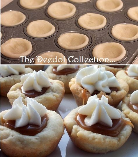 Carmel Cup Tassies, Carmel Cup Cookie Recipe, Carmel Cups Recipe, Caramel Cup Cookies, Caramel Cups Cookies, Caramel Tassies Recipe, Caramel Cookie Cups, Carmel Tassies, Carmel Cups Cookies