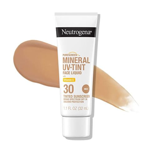 Neutrogena Purescreen+ Tinted Sunscreen for Face with SPF 30, Broad Spectrum Mineral Sunscreen with Zinc Oxide and Vitamin E, Water Resistant, Fragrance Free, Medium, 1.1 fl oz Tinted Sunscreen For Face, Sunscreen For Face, Tinted Sunscreen, Neutral Undertones, Facial Sunscreen, Retinol Serum, Zinc Oxide, Mineral Sunscreen, Broad Spectrum Sunscreen