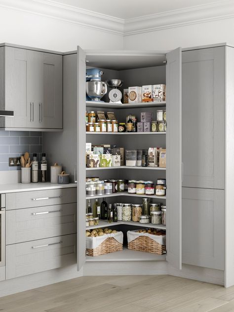 The Top 10 Design Solutions for Kitchen Pantries – VESTABUL SCHOOL OF DESIGN Corner Kitchen Pantry, Kitchen Pantries, Corner Pantry, Desain Pantry, Kabinet Dapur, Kitchen Pantry Design, Kitchen Interior Design Decor, Kitchen Design Plans, House Design Kitchen