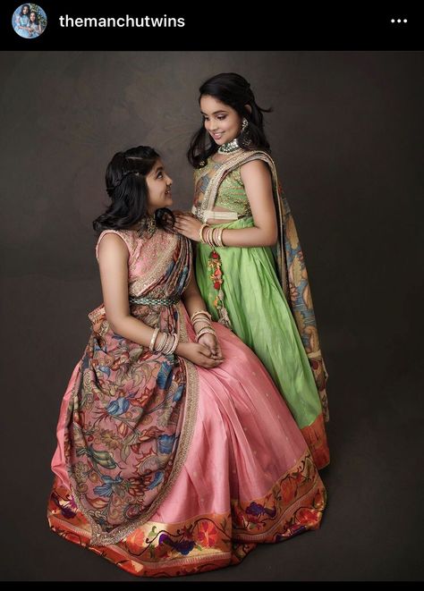 Ugadi Festival, Pastel Outfits, Indian Ethnic Fashion, Half Saree Function, Keep Me Stylish, Lehenga Saree Design, Half Saree Lehenga, Kids Blouse Designs, Kids Frocks Design