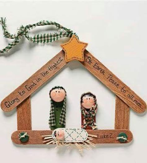 Nativity Craft, Diy Nativity, Nativity Crafts, Popsicle Stick Crafts, Sunday School Ideas, Preschool Christmas, Easy Christmas Crafts, Popsicle Stick, Sunday School Crafts