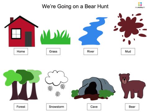 Bear Hunt Song, Bear Theme Preschool, Reality Therapy, Going On A Bear Hunt, Bear Hunt, Felt Stories, Story Activities, Preschool Songs, Bear Theme