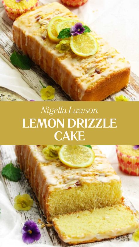 Nigella Lemon Drizzle Cake Lemon Drizzle Cake Recipe, Carrot Cake Muffin Recipe, Nigella Lawson Recipes, Mary Berry Recipe, Afternoon Tea Recipes, Lime Cake, Lemon Drizzle Cake, Winter Cooking, Drizzle Cake