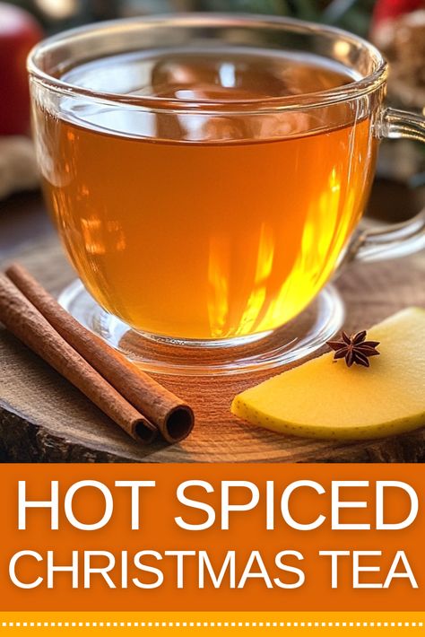 Hot Spiced Christmas Tea How To Make Hot Tea, Hot Tea Cocktails, Christmas Tea Recipe, Spiced Tea Recipe With Tang, Hot Spiced Tea Recipe, Spiced Tea Recipe, Hot Teas, Easy Dinner Desserts, Hot Tea Recipes