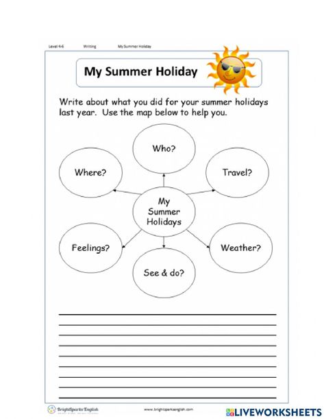 Summer Vacation Worksheet, Paragraph Worksheets, Paragraph Structure, Summer Kindergarten, Introduction Paragraph, Summer Worksheets, Odd Things, Worksheets For Kindergarten, Narrative Essay