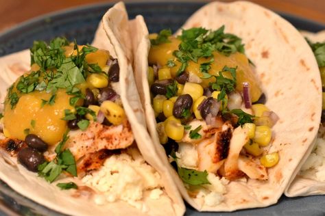 Fish taco recipe: Mango salsa pairs with crappie Crappie Recipe, Fresh Mango Salsa, Luncheon Meat, Fish Tacos Recipe, Pork Tacos, Mango Recipes, Taco Recipes, Game Food, Fish Tacos