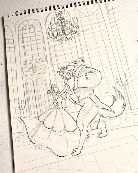 Beast Drawing, Beauty And The Beast Drawing, Belle And Beast, Disney Drawings Sketches, Disney Princess Artwork, Disney Art Drawings, Drawing Cartoon Characters, Meaningful Drawings, Disney Sketches