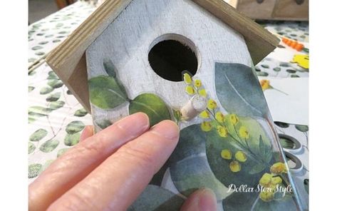 Two Easy Ways to Decorate a Wood Bird House - Dollar Store Style Bird Houses Diy Painted, Wood Bird House, Decorate For Spring, Wood Birdhouses, Wine Tasting Party, Bird Houses Diy, How To Make Lanterns, Tasting Party, Wood Filler