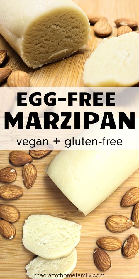 Making your own marzipan at home is way simpler than you think—and because this easy recipe calls for agave nectar rather than raw egg whites, it also happens to be vegan as well as gluten-free! Make the best homemade marzipan in minutes and for way cheaper than store-bought. Eat it plain, use it in recipes or gift it to loved ones for Christmas! Found out how to make this delicious homemade dessert with almond flour and no eggs, and use it to make cake and candies… or as a DIY holiday gift! Dessert With Almond Flour, Vegan Marzipan, Homemade Marzipan Recipe, Almond Flour Desserts, Almond Paste Recipes, Marzipan Recipe, Raw Eggs, Vegan Candies, Homemade Dessert