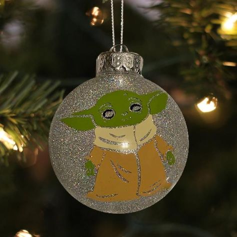 Yoda Ornament, Star Wars Christmas Ornaments, Gifts Banner, Yoda Star Wars, Senior Night Gifts, Clear Ornaments, Cricut Christmas, Star Wars Christmas, Event Banner