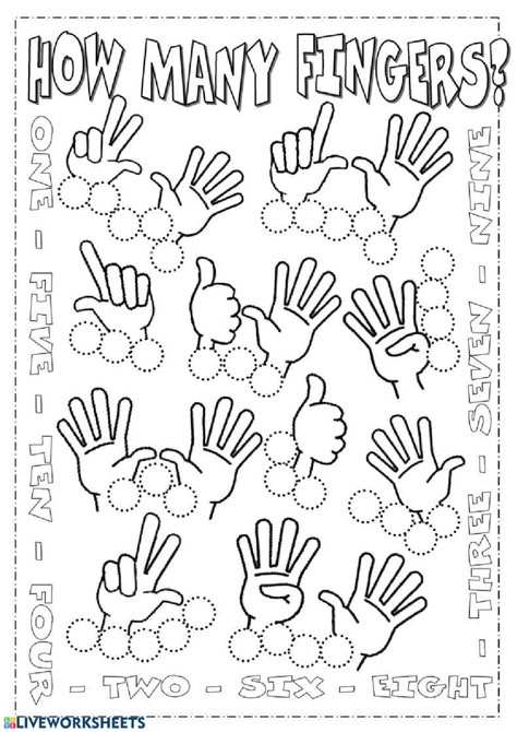 Numbers From 1 To 10, English Primary School, Ingles Kids, Numbers Worksheet, Family Worksheet, Kids Worksheets Preschool, Teaching Numbers, English Worksheets For Kids, Numbers For Kids