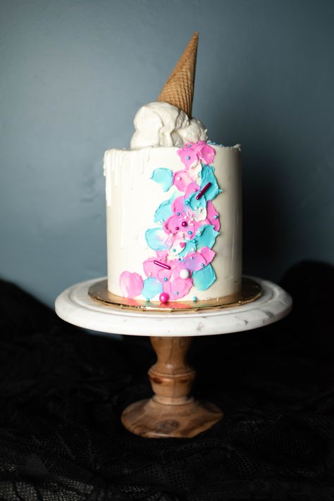 Ice Cream Gender Reveal Ideas, Ice Cream Cake Gender Reveal, Whats The Scoop Gender Reveal Cake, Gender Reveal Ice Cream Cake, Ice Cream Gender Reveal, Ice Cream Scoop Gender Reveal, Gender Reveal Ice Cream Theme, What’s The Scoop Gender Reveal Diy, What’s The Scoop Gender Reveal Treats