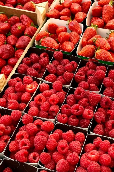 french raspberries and strawberries French Markets, Strawberries And Raspberries, French Summer, Summer Marketing, Cocktail Book, Herb Planters, French Market, Le Creuset, Frozen Treats