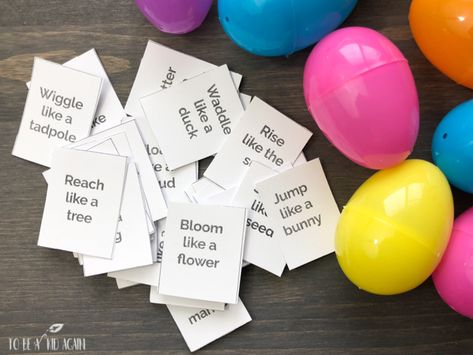 Egg Hunt; Spring Movement Game Offline Activities, The Good Egg, Egg Hunt Clues, Easter Science, Easter Egg Hunt Clues, Simple Easter Eggs, Preschool Spring, April Activities, Eggs In A Basket