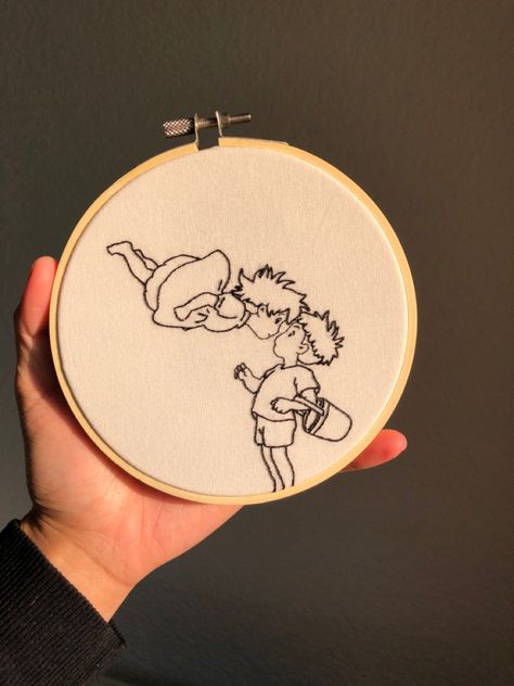 Simple Ponyo Embroidery Studio Ghibli Ponyo, Ghibli Ponyo, Ghibli Anime, Embroider Ideas, Bakersfield California, Embroidery Hoop Wall Art, Digital Embroidery Patterns, Embroidery Wall Art, Hoop Embroidery