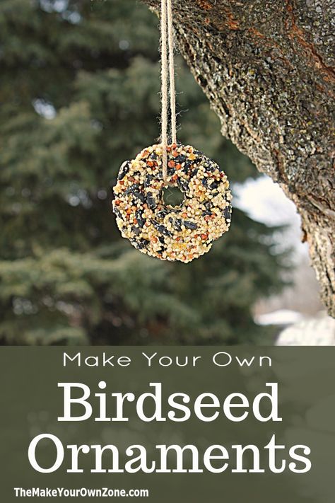 Homemade Birdseed Ornaments - The Make Your Own Zone Birdseed Ornaments, Diy With Kids, Craft Nights, Bird Seed Ornaments, Earth Day Projects, Homemade Bird Feeders, Earth Day Crafts, Food Ornaments, Earth Day Activities