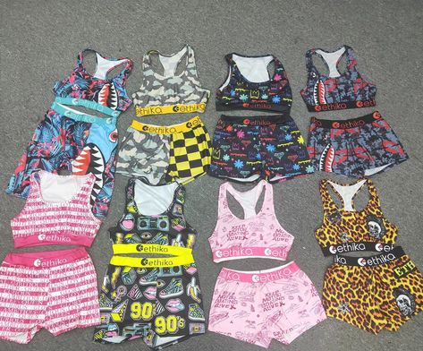 Boxer Set Women, Womens Boxers Aesthetic, Ethika Aesthetic, Ethika Sets Women, Psd Boxers Women Outfit, Matching Ethika Sets Couples, Psd Sets Women, Baddie Onesie, Ethika Boxers Women