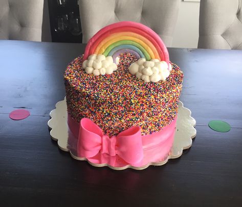 Rainbow Sprinkle Cake, Cake With Bow, Rainbow Sprinkle Cakes, Cake Themes, Photoshoot Boy, Cake Rainbow, Bow Cake, Rainbow Sprinkle, Rainbow Birthday Cake