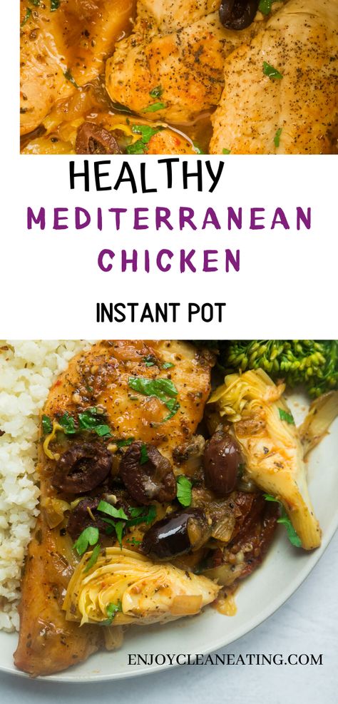 Mediterranean Chicken Breast, Mediterranean Diet Chicken, Chicken Breast Instant Pot Recipes, Mediterranean Chicken Pasta, Mediterranean Chicken Recipes, Chicken Dinner Recipe, Mediterranean Diet Recipes Dinners, Healthy Instant Pot, Pot Recipes Healthy