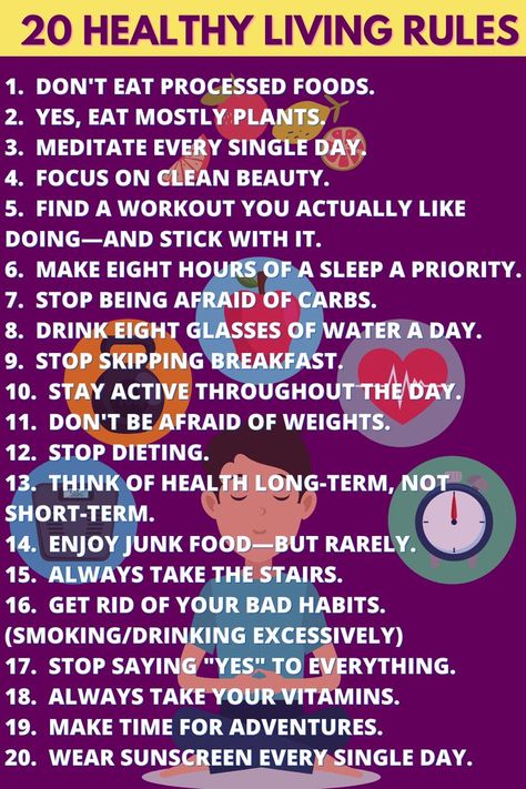 When it comes to being healthy, there are so many rules—in fact, it's honestly pretty hard to keep up. Don't eat this, don't drink that, do more of this, do less of that—it's basically a never-ending list. So what should you actually take to heart when it comes to living a long, happy life? Well, it's actually fairly simple. Instead of focusing on the craziness of the health world—whether it's the trendiest new diet or coolest new workout—go back to the basics. Follow to get more Health Tips. Skipping Breakfast, Healthy Groceries, Take The Stairs, Healthy Eating Recipes, Eat Healthy, Foods To Eat, Processed Food, Junk Food, Clean Beauty