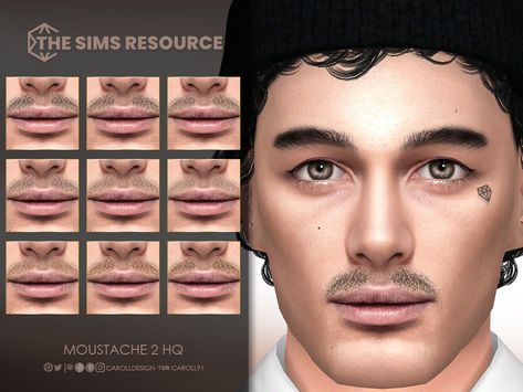 The Sims Resource - Moustache 2 HQ Medieval Hair, Thick Mustaches, Red And Blonde, Beards And Mustaches, Medieval Hairstyles, Male Hair, Beard No Mustache, The Sims4, Sims 4 Cc