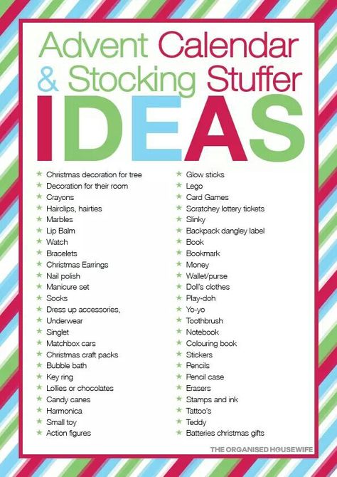 Stuff that stocking Diy Advent Calendar For Kids, Stocking Stuffer Ideas For Kids, Christmas Stocking Stuffer Ideas, Advent Calendar Fillers, Diy Kalender, Jul Diy, Calendar Advent, Advent Calendar Gifts, Diy Jul